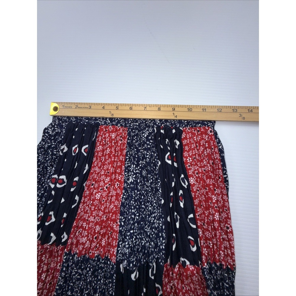 Vintage 1990s Stonebridge blue & red cropped patchwork denim vest Skirt Set PS - Picture 9 of 10